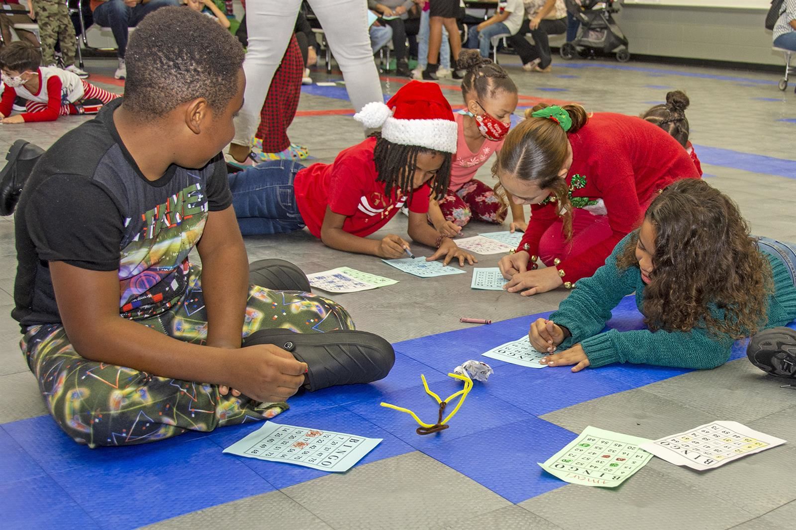 Children participate in bingo during Tipps Elementary School Winter Wonderland Literacy Night on Dec. 14.